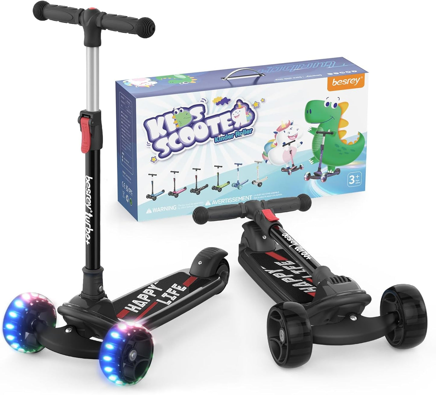 キックスクーター キックボード 子供 ユニコーン玩具 3輪 LED光るホイール 静音タイヤ 4階段高さ調整