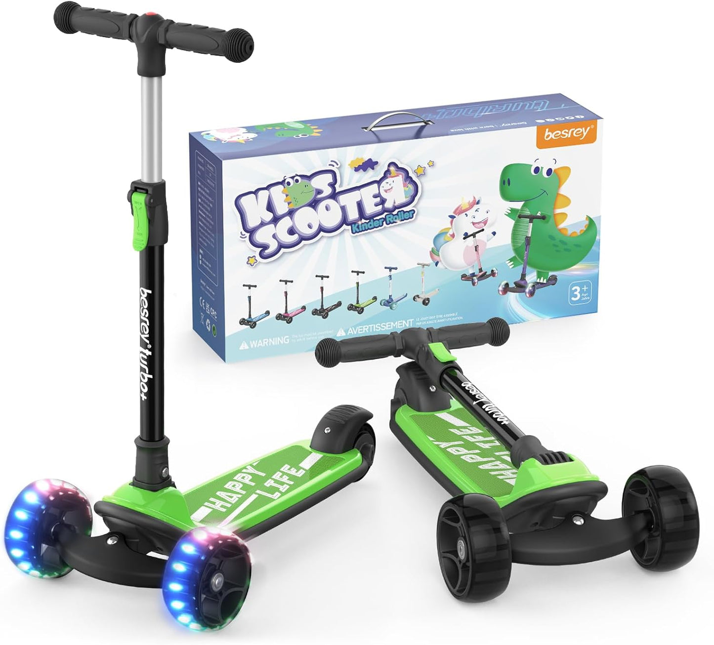 キックスクーター キックボード 子供 ユニコーン玩具 3輪 LED光るホイール 静音タイヤ 4階段高さ調整
