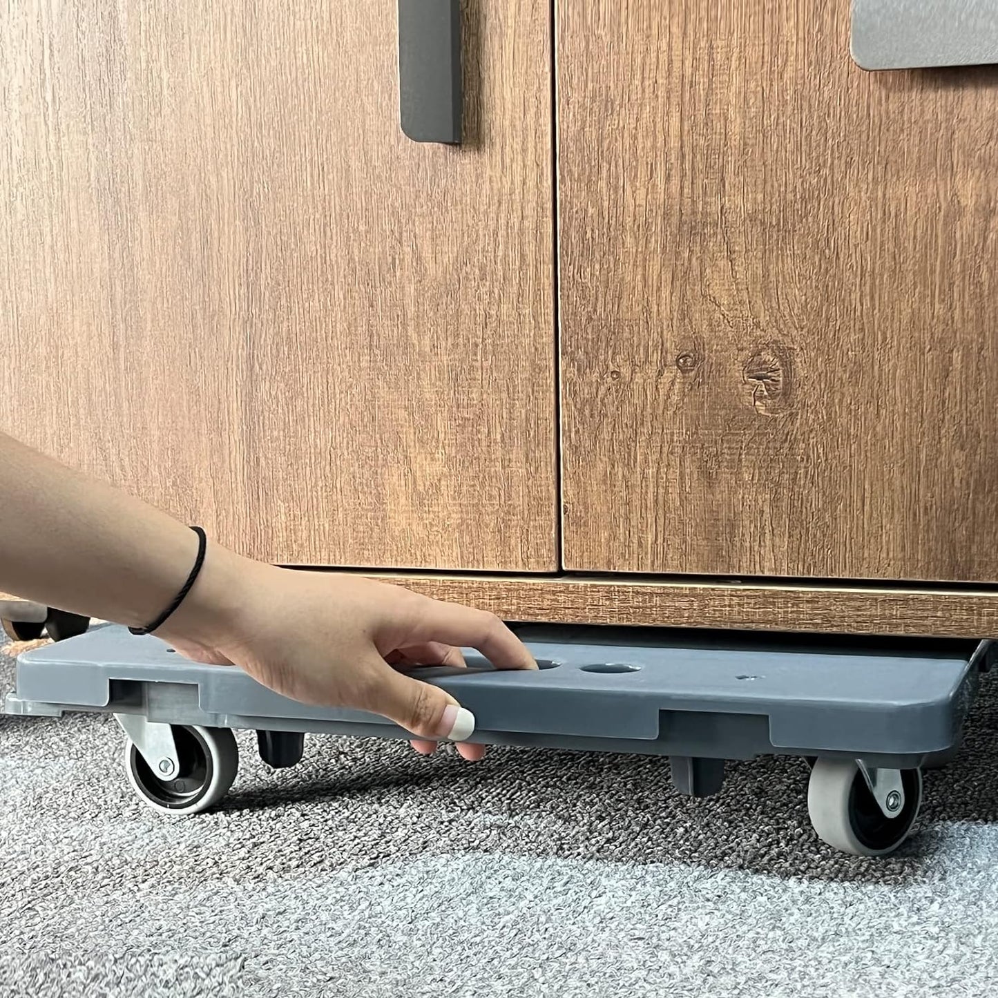Uholan連結平台車41.5×28cm カート キャリー【2台組セット】 耐荷重100kg 軽量1.25kg 台車縦横連結可能 スタッキング運搬台車 家庭用