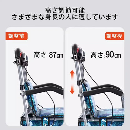 LightCrutch シルバーカー 手押し車 高齢者向けショッピングカート買い物カート 軽量 折りたたむ おしゃれ LCHS001B