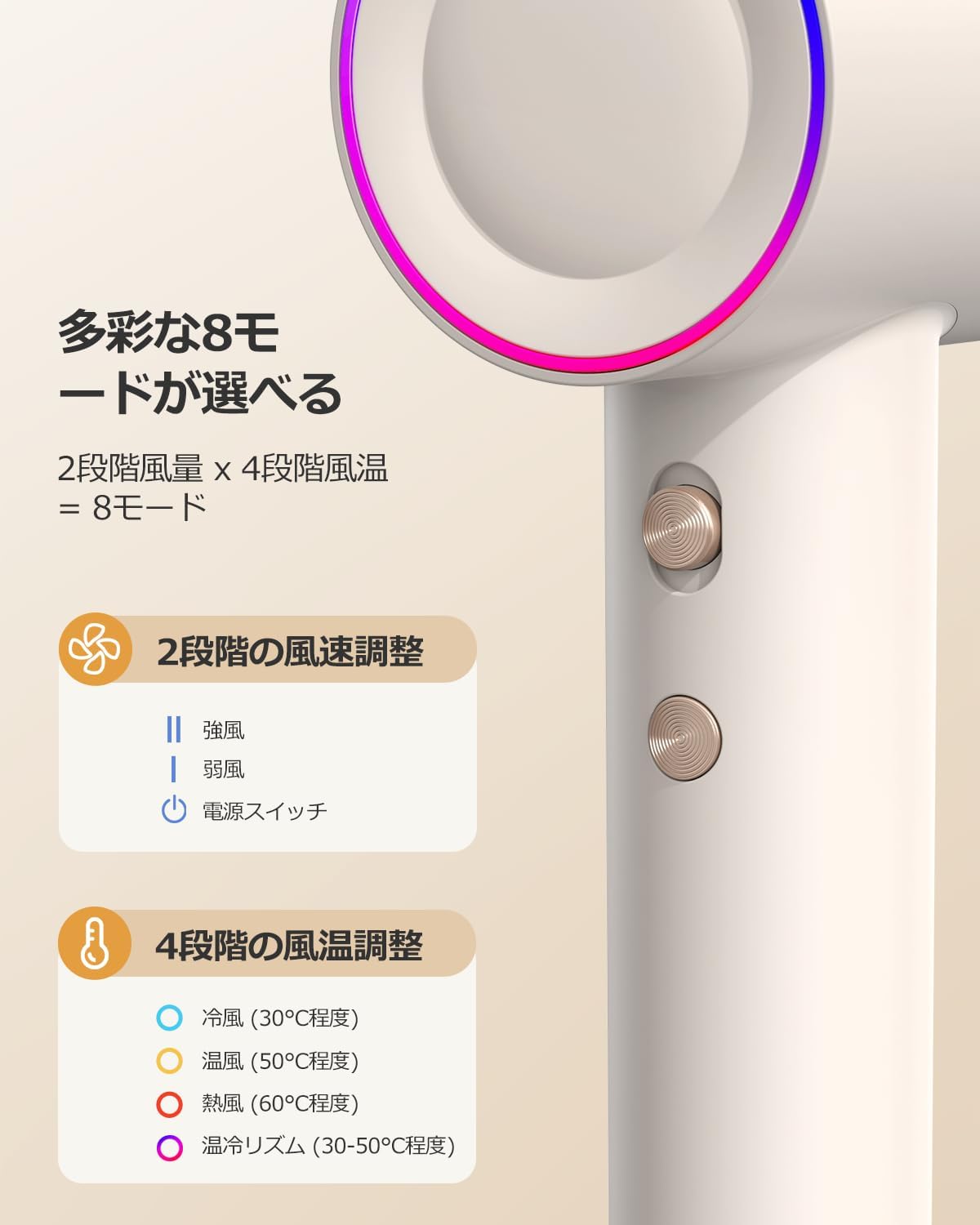 静音、軽量 ヘアードライヤー 日本PSE認証済
