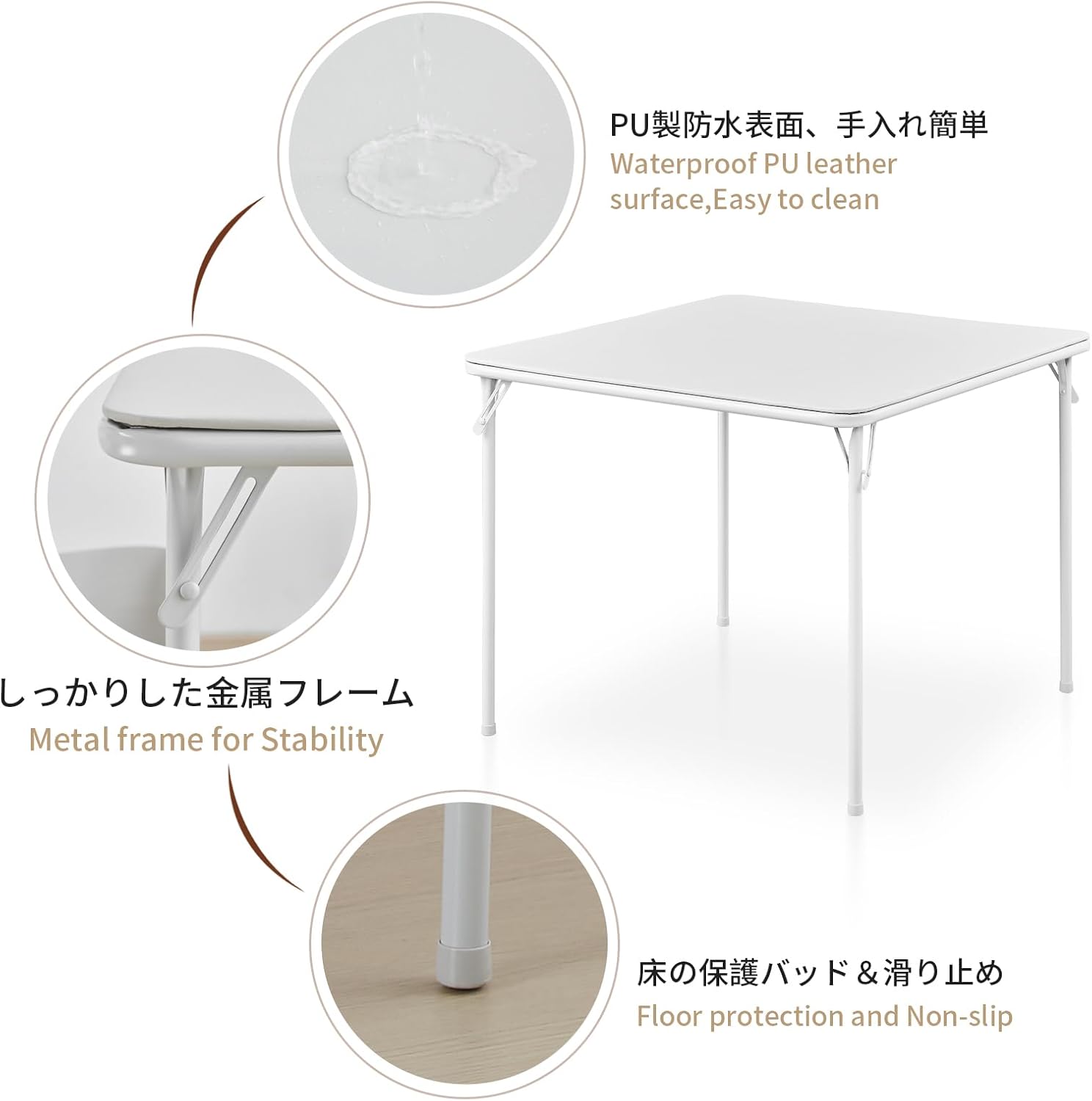 Amazon.com: BOOSDEN Folding Table, Foldable Card Table