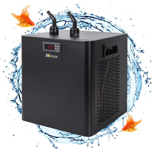 Ezcasch 300L 水槽 クーラー 12-38℃調整可能ウォータークーラ 水槽用クーラー 冷却チラー 低いノイズ