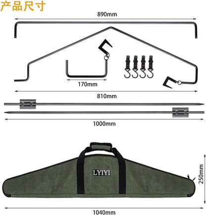LYIYI ランタンスタンド ランタンハンガー 打ち込み式 スチール ランタンポール 多機能 軽量 コンパクト アウトドア キャンプ用