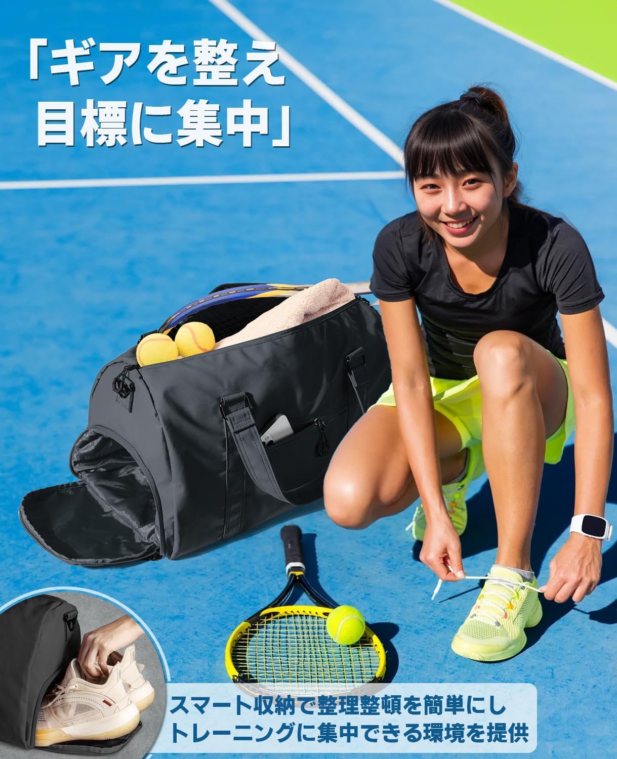 CANWAY スポーツバッグ 機内持ち込み適用 ダ男女兼用 40L