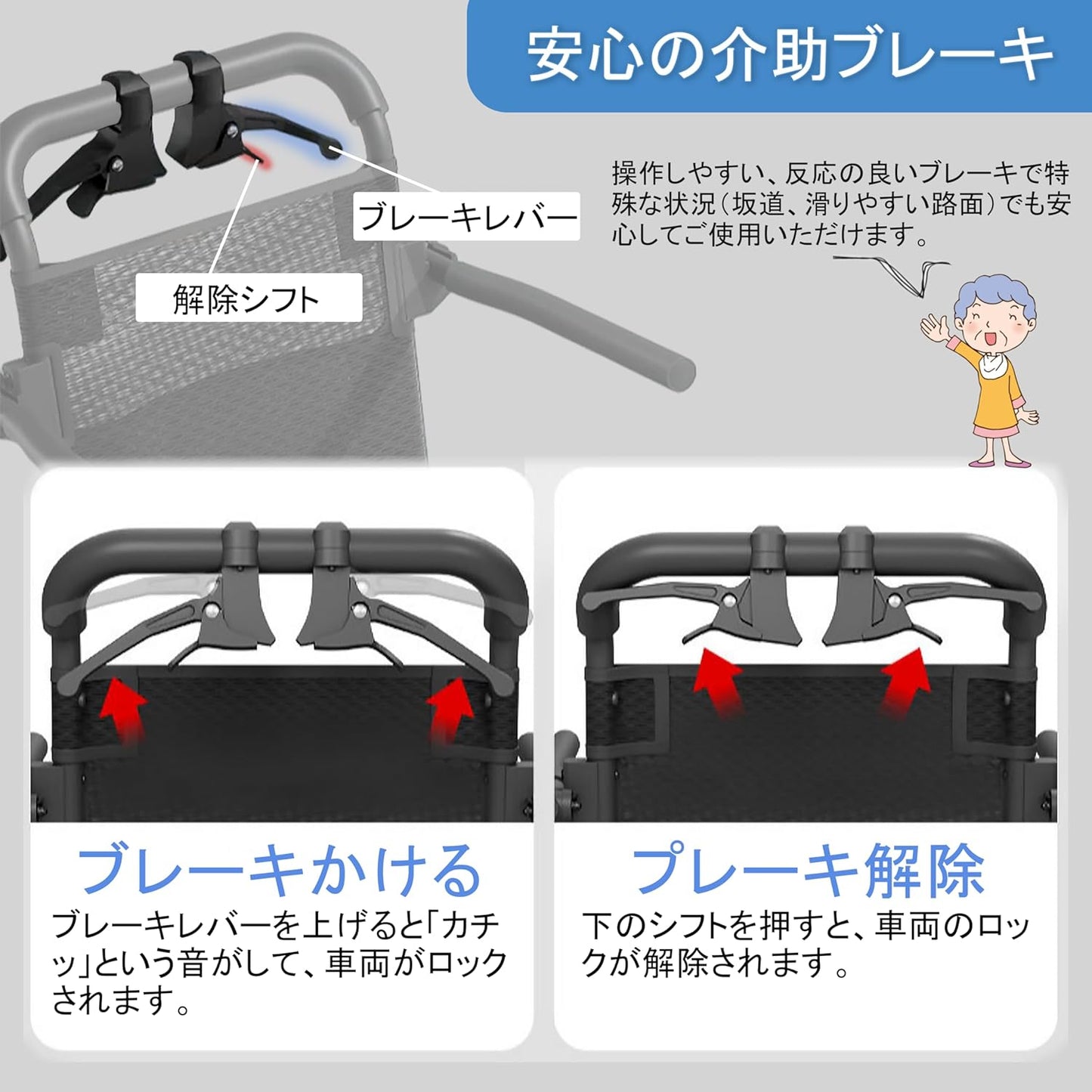 FamilyRoots 車椅子 折り畳み 軽量 コンパクト 介助型車いす アルミ製 車イス ブレーキ付き 組立不要 手押し 高齢者 室内 屋外兼用 重量6.1 kg 収納バッグ付き