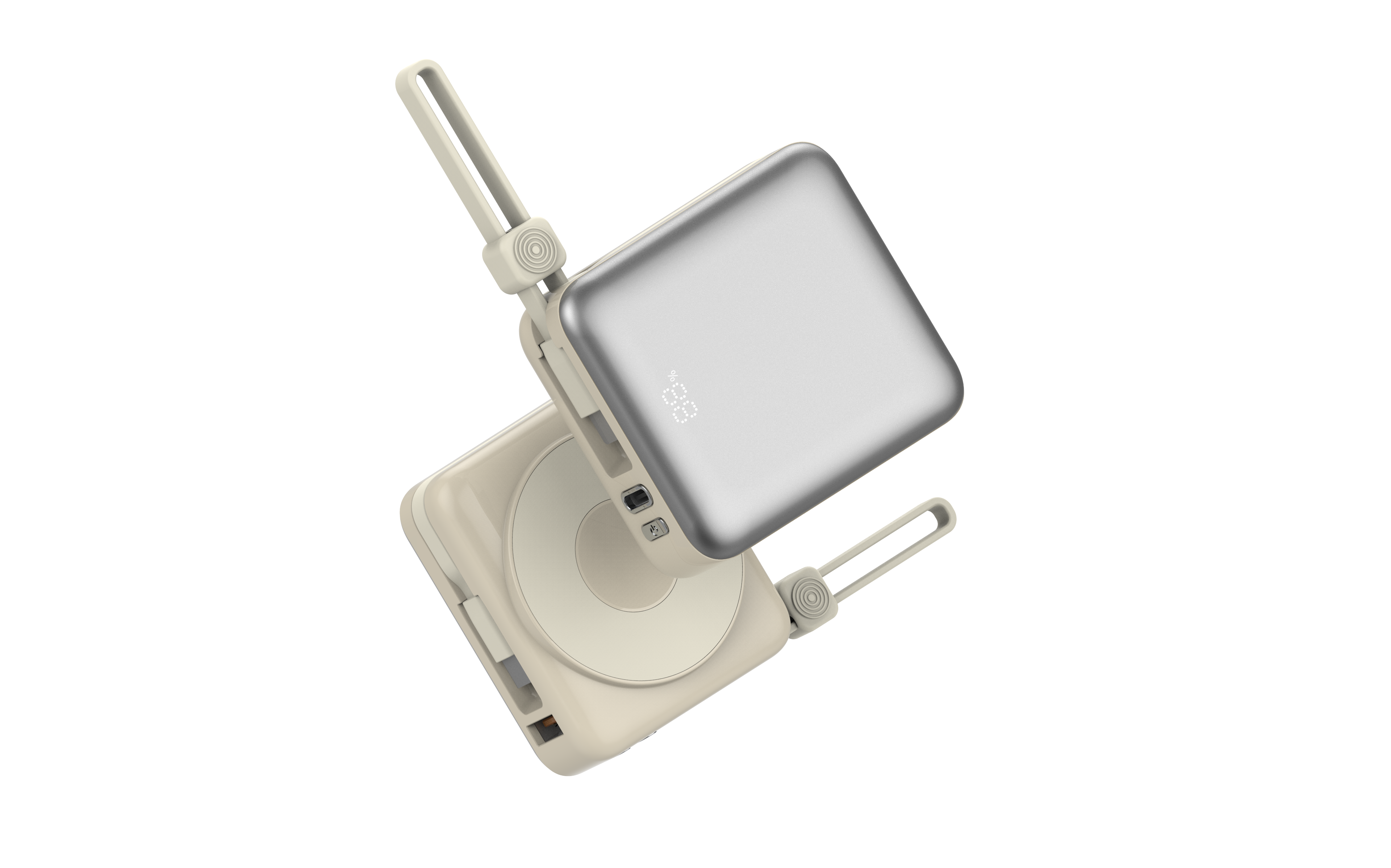 MagSafe AppleWatch対応 小型大容量モバイルバッテリー ホワイト ABS-AS100MGA-WH