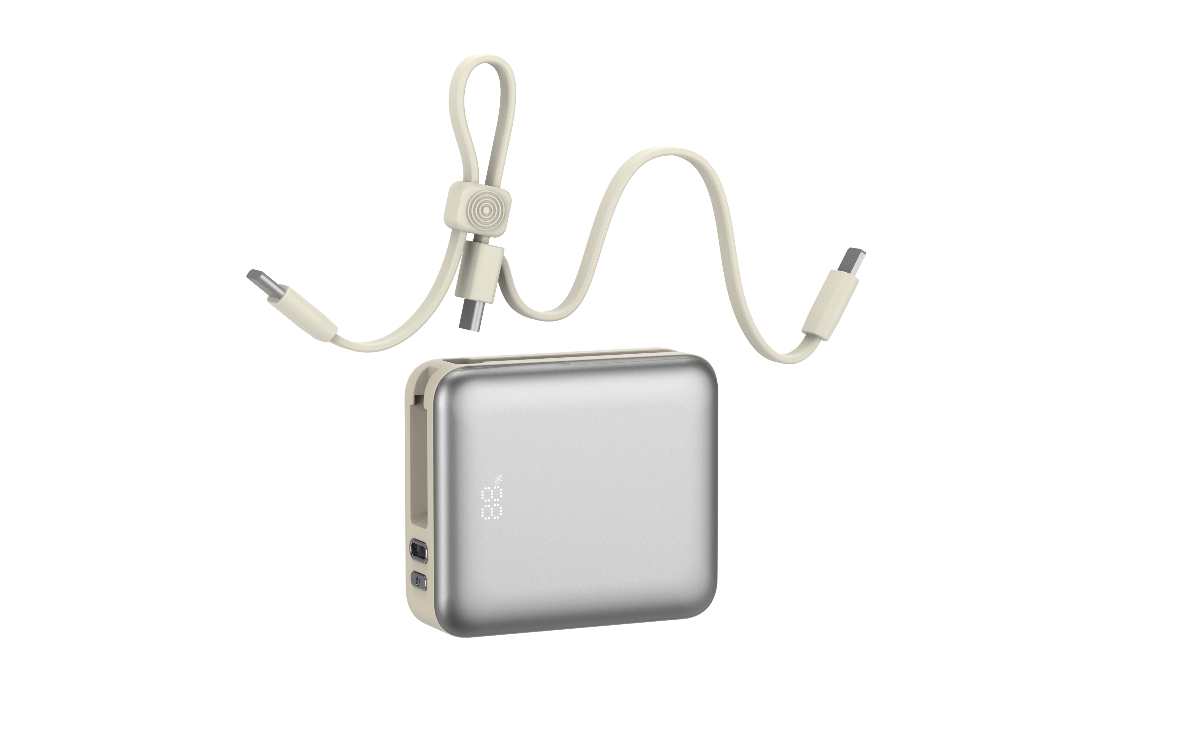 MagSafe AppleWatch対応 小型大容量モバイルバッテリー ホワイト ABS-AS100MGA-WH