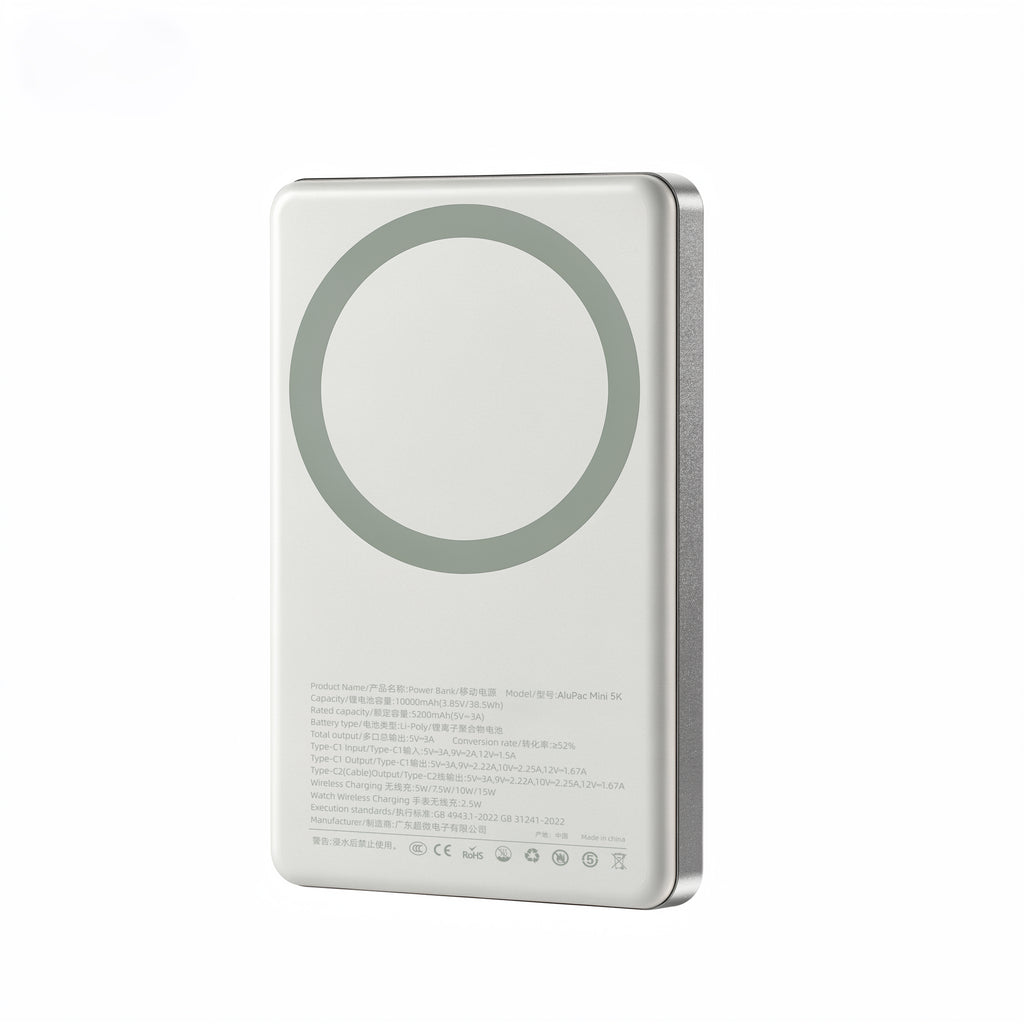 MagSafe対応 10000mAhモバイルバッテリー アルミニウム合金製 ブラック ABS-AS100MG-BK
