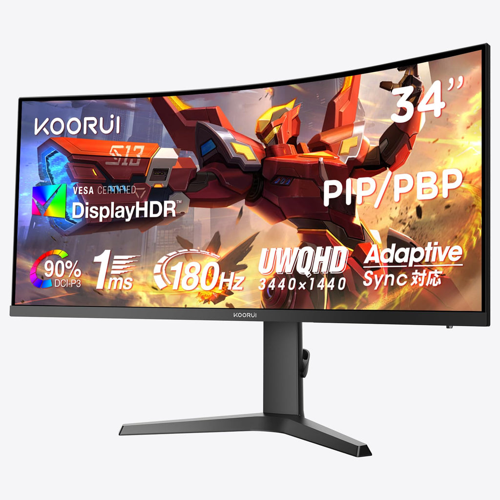 ゲーミングモニター 34 インチ 湾曲 VA パネル リフレッシュレート 180Hz