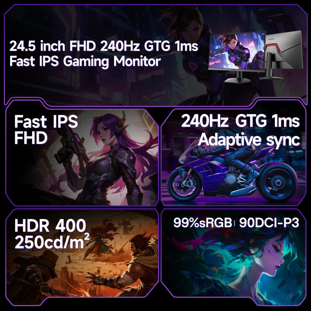 24 型 240Hz FHD Fast IPS 1ms HDR400 ゲーミングモニター G2511X 低ブルーライト VESA PS5/Xbox