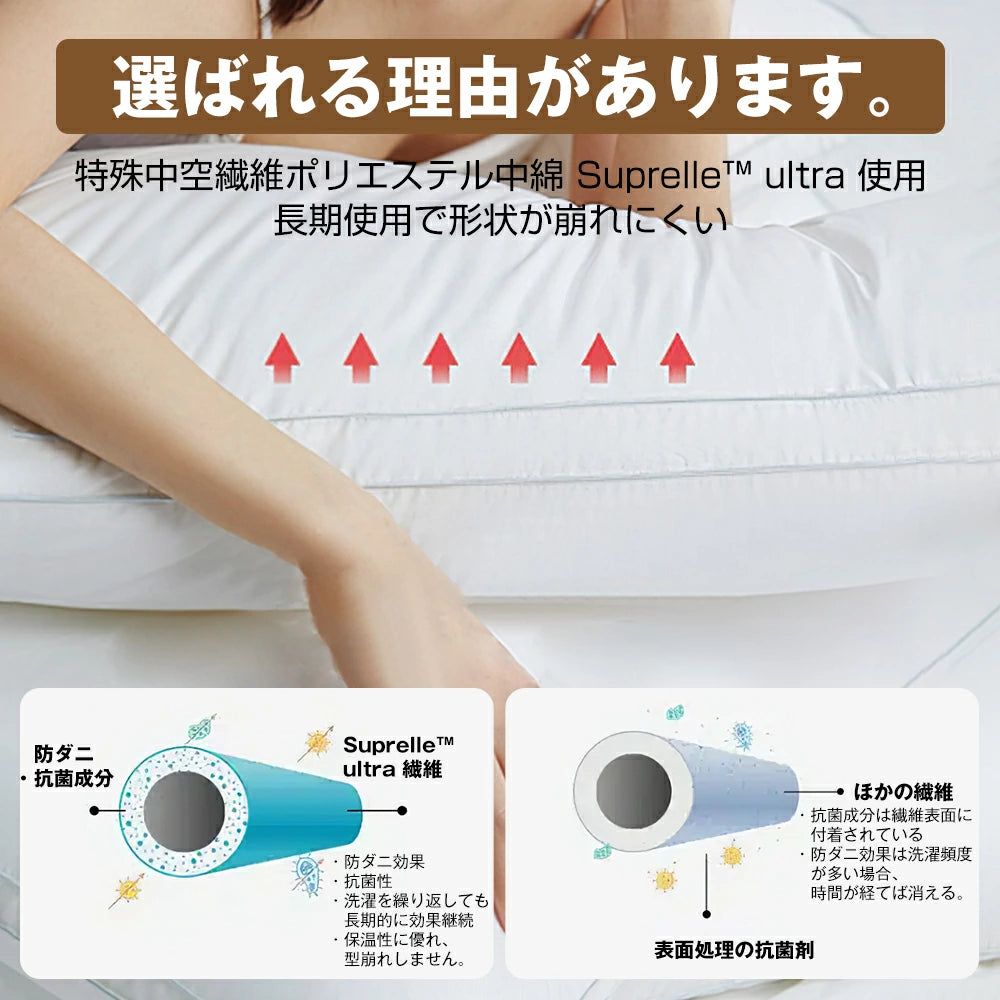 枕 洗える ホテル まくら 安眠枕 高度調節可能 43x63cm